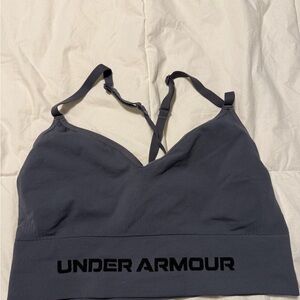 Under Armour Women's Dark Gray Seamless Sports Bra with Logo Band